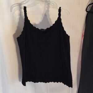 Context 1x tank black lace hem/strap/neckline nwot